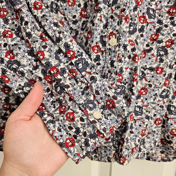 Tommy Hilfiger Women's Size Large Floral Dress Long Sleeve Button Down Shirt - Picture 3 of 11